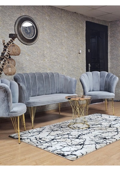 Zafir Gold Kaplama Tel Ayak Papatya Çay Seti Koltuk Takımı , Balkon, Salon, Ofis, Cafe Koltuk Takımı Gri Zafir Gold Kaplama Tel Ayak Papatya Çay Seti Koltuk Takımı , Balkon, Salon, Ofis, Cafe Koltuk Takımı Gri