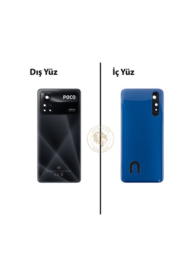 Poco X4 Pro Siyah Arka Pil Kapağı Batarya Kapağı Lazer Kesim Back Cover Çok Renkli