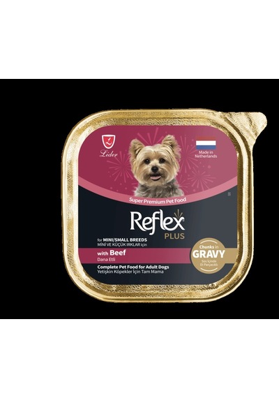 Reflex Plus Sos İçinde Et Parçacıklı Dana Etli Mini Ve Küçük Irk Yetişkin Köpek Konservesi 85 Gr
