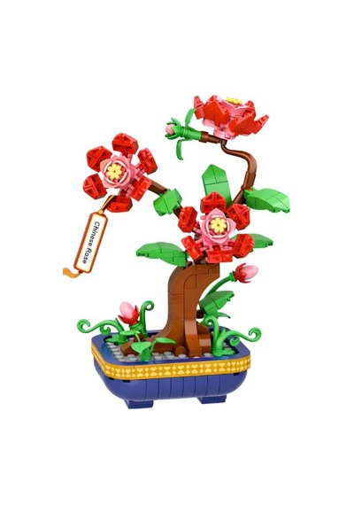 Toys E Toys Plant Bonsai Collection Çin Gülü Çiçek Yapı Blok Seti 325 Parça 33042