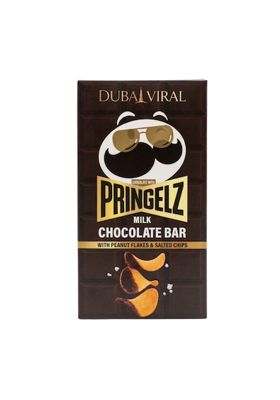 Pringelz Milk Chocolate Bar With Peanut Flakes & Salted Chips 140g