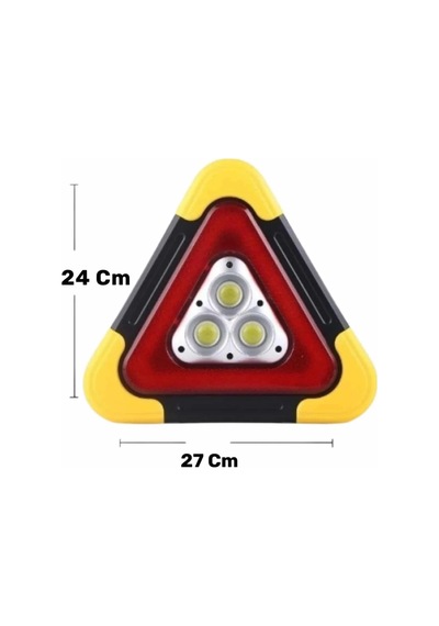 Işıklı Üçgen Reflektör Led Projektör Acil Durum Feneri Flaşör 500 Lümen 1