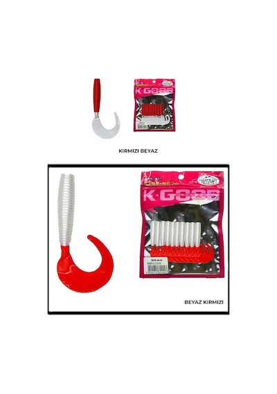 Mutant 3540 Micro Snap 6cm Levrek Silikonu 10lu Paket Suni Yembeyazkırmz