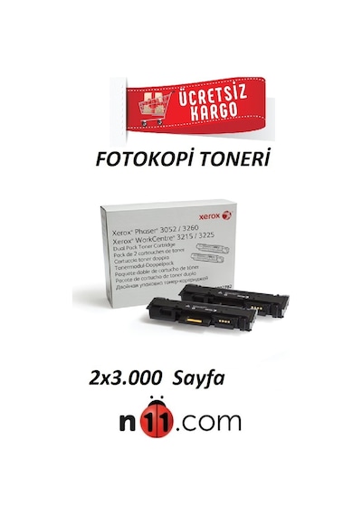 Xerox 106R02782 Siyah Toner Ikili Paketi