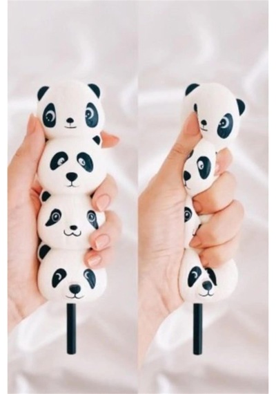 Sevimli Panda Squishy Kalem Beyaz Renkli