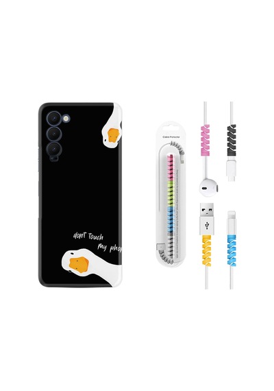 Tecno Camon 18P Kilif Kablo Koruyuculu Dont Touch Duck 1655 544155041