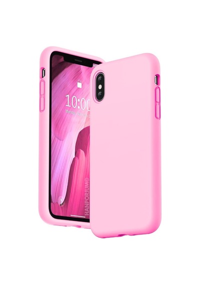 Apple iPhone Xs Max Uyumlu Silikon Kılıf Pastel Renk Tonu Kamera Korumalı Esnek Kapak Pembe