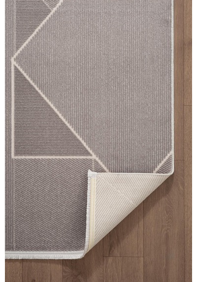 Leon Ln002z Gri Halı Modern Desen Pamuk Taban Akrilik Tozuaz Salon Yatak Odası Koridor Halısı-691 Gri