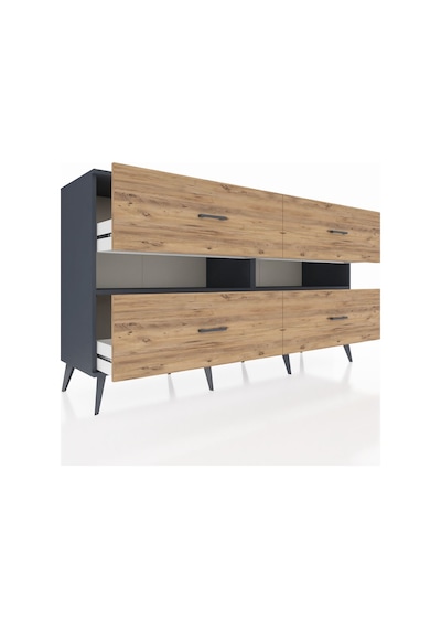 Hyperion Konsol 2 Raflı 4 Çekmeceli 176x44x99 Antrasit-antrasit/çam Antrasıt/antrasıt - Antrasıt Hyperion Konsol 2 Raflı 4 Çekmeceli 176x44x99 Antrasit-antrasit/çam Antrasıt/antrasıt - Antrasıt