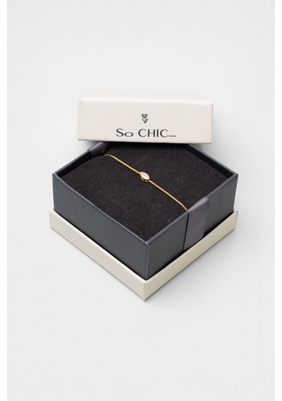 So Chic Vera 18 Ayar Sarı Altın Kaplama Ayarlanabilir Gümüş Bileklik Gümüş - Sarı - Kırmızı