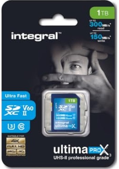 Integral 1 Tb Uhs-ıı Sd Kart V60 300 Mb/s'ye Kadar Okuma Ve 150 Mb/s'ye Kadar Yazma Hızı Sdxc Profesyonel Yüksek Hızlı Hafıza Kartı