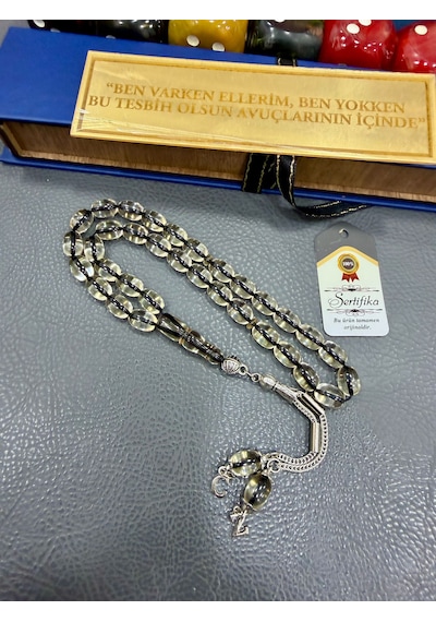Tesbih Hanesi Ateş Kehribar Tesbih Harfli Kişiye Özel Seri Sıkma Kehribar Tesbih Usta Işi Tesbih Gümüş Kaplama Babalar Gunu Hediye Şeffaf