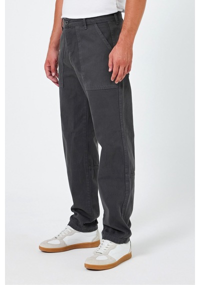 Tarz Cool Erkek Düz Baggy Jean Pantolon Füme