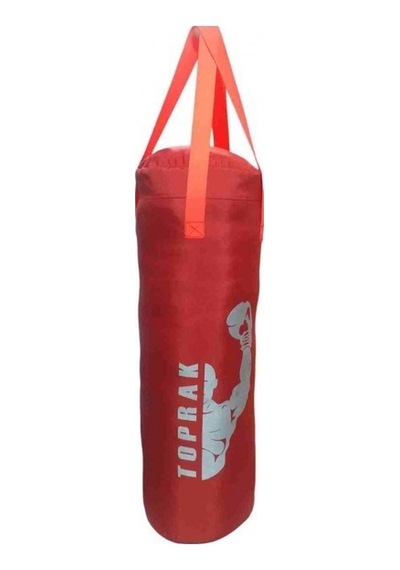 Boks Torbası Eldiven Ve Karabina Hediyeli İçi Dolu 60x22cm Kırmızı Çok Renkli