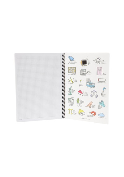 Hisli Şeyler A4 80yp Kareli Spiralli Stickerli Defter - Hepsi De Beni Bulur 103 Ivory
