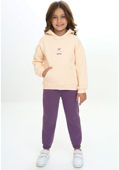 Toontoy Kids Toontoy Kız Çocuk 2'li Takım Baskılı Kapüşonlu Cepli Sweatshirt & Beli Paçası Lastikli Jogger Eşofman Altı - Bant Detaylı & 3 İplik Şardonlu Mor Toontoy Kids Toontoy Kız Çocuk 2'li Takım Baskılı Kapüşonlu Cepli Sweatshirt & Beli Paçası Lastikli Jogger Eşofman Altı - Bant Detaylı & 3 İplik Şardonlu Mor