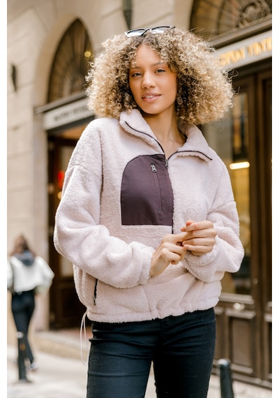 Scorp Fever Kadın Peluş Sweatshirt Bej Standart Çok Renkli