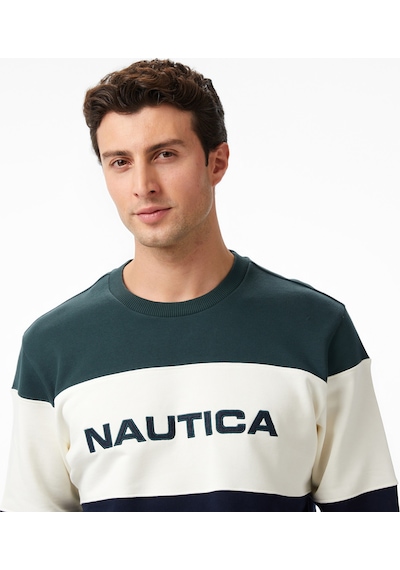 Nautica Erkek Yeşil Classic Fit Sweatshirt Desenli K57082t Yeşil