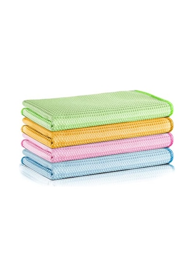 Mıclo Cleanıng Mikrofiber Süper Sihirli Bez, Kurulama Bezi, İz Bırakmayan Bez, Mutfak, Banyo 40x40cm Cam Ve Ayna Bezi X4 Adet Açık Bej