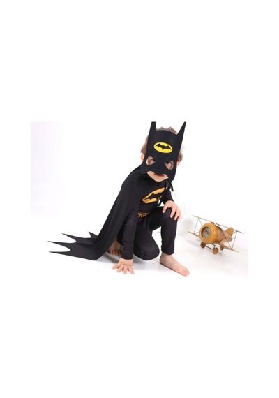 Tek Favorim Erkek Çocuk Siyah Batman Kahraman Kostümü Siyah