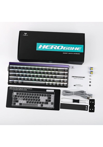 Hero 68 He Manyetik Klavye Rapid Trigger Jade King Switch 8000hz Rgb Neon Tkl Hot Swap Oyuncu Klavyesi Siyah