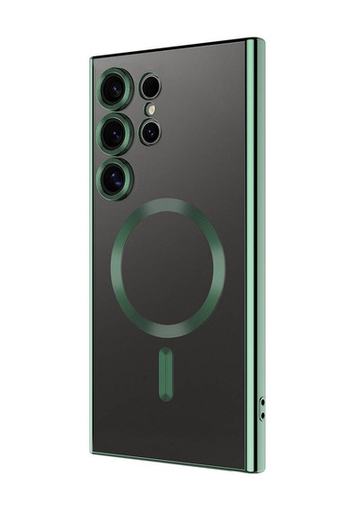 Samsung Uyumlu Galaxy S24 Ultra Kılıf Magsafe Kamera Lens Korumalı Logo Gösteren İnce Hafif Ata Pro Tech Lila