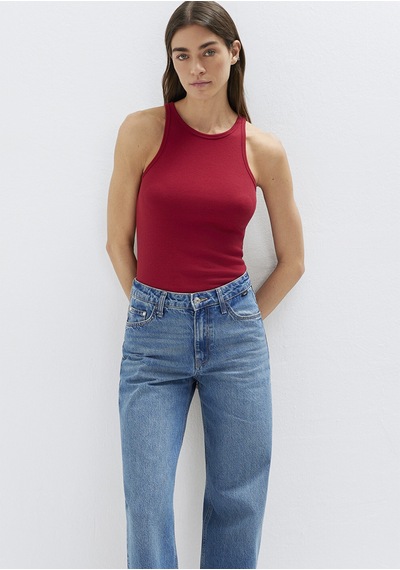 Mavi - Halter Yaka Kırmızı Atlet 1613912-70391