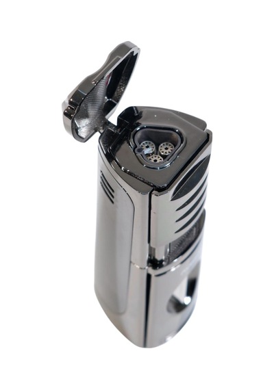 Parmida 3 Torch Pürmüz Kesici & Delicili Gunmetal Metal Puro Çakmağı - Tr9480