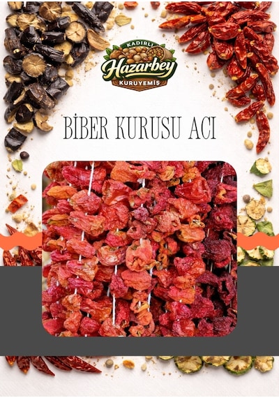 Kadirlihazarbey Dolmalık Biber Kurusu Acı 1 Bağ 45-50 Adet