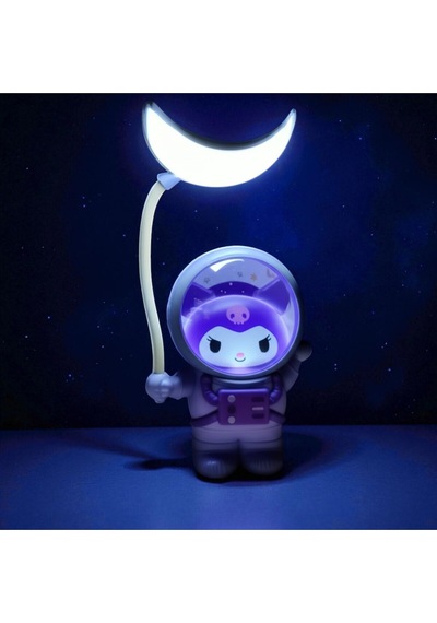 Kuromi Uzay Temalı Gece Lambası Ay Şekilli Led Işıklı Dekoratif Lamba Çok Renkli