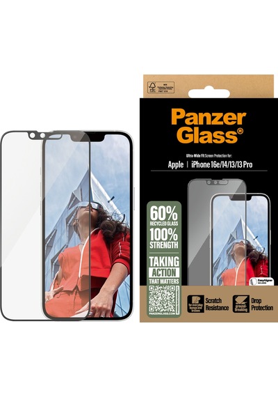 Panzerglass Apple Uyumlu iPhone 16e 14 13 13 Pro Ultra-wide Fit W. Aligner Ekran Koruyucu