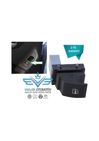 Caddy 2004-2010 Ön Sağ Cam Açma Düğmesi Tuşu 7l6959855b