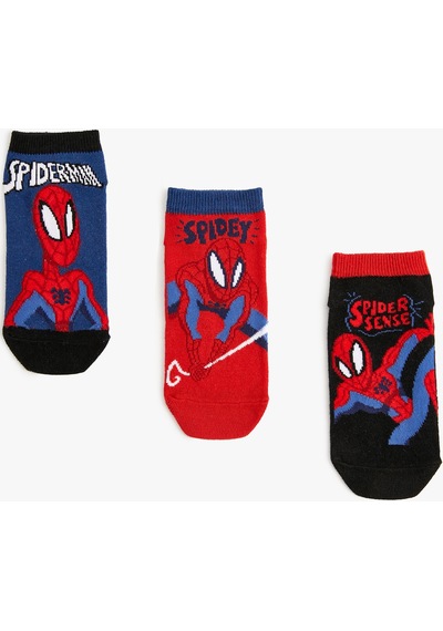 Koton 3'lü Spiderman Lisanslı Çorap Seti Siyah 4skb80075aa Siyah