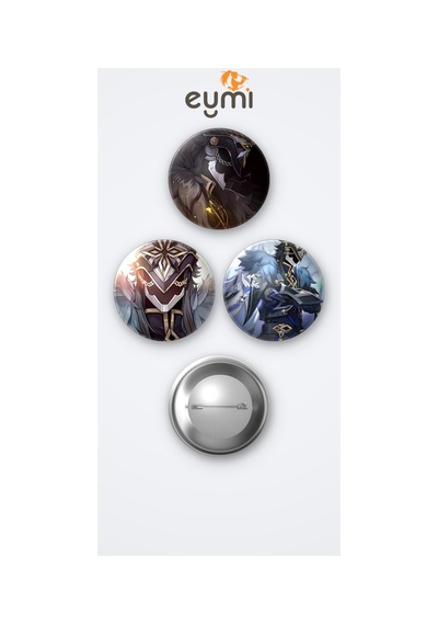 Genshin Impact Oyunu Capitano Oyun 3'lü Metal Rozet Seti 58mm İğneli Buton Çanta Yaka Rozeti Çok Renkli