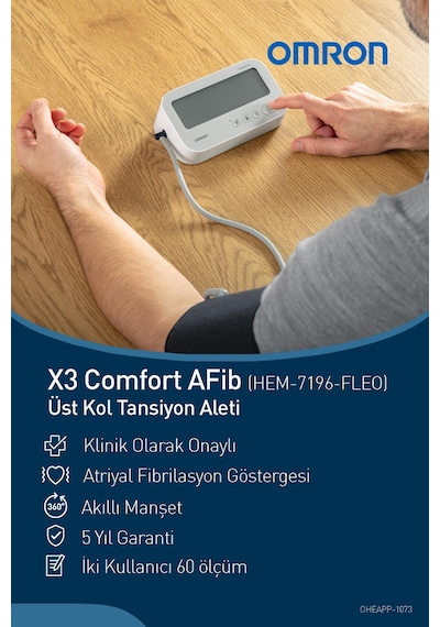 Omron X3 Comfort Afib Üst Koldan Ölçer Dijital Tansiyon Aleti