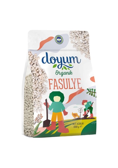 Doyum Organik Kuru Fasulye 1 Kg - Yüksek Proteinli Bakliyat 2'li Ekonomik Paket - 2 Adet Tarı