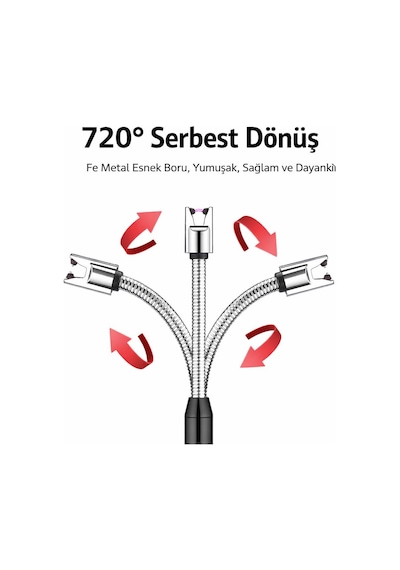 Valkyrie Type-c Şarjlı Elektronik, Mum Yakma Darbeli Ateşleyici 360 Esnek Boyun, Rüzgar Geçirmez, Göstergeli