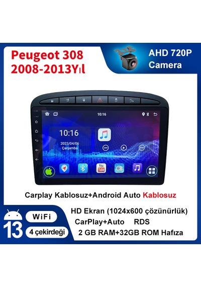 Peugeot 308 2008-2015yıl 2gb Ram 32gb Rom Carplay Navigasyon