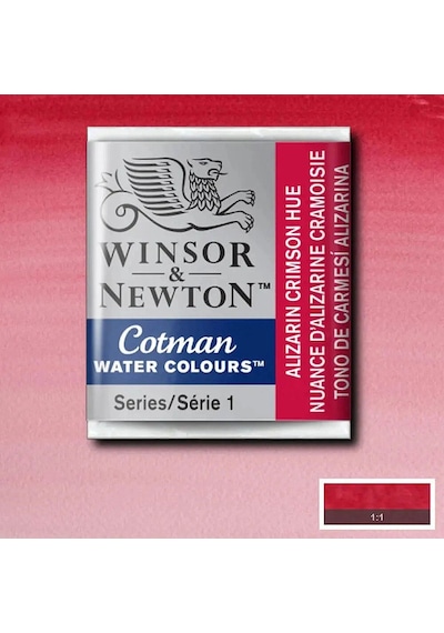 Winsor & Newton Cotman Yarım Tablet Sulu Boya 003 Alizarin Crimson Hue Çok Renkli