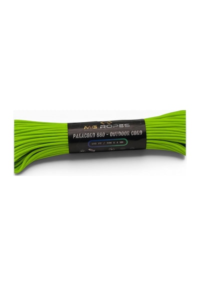 Mg Ropes Bileklik Ve Outdoor Polyester Paracord İp 4 Mm 660 Lb 30 Metre Neon Yeşil 10 Çekirdek
