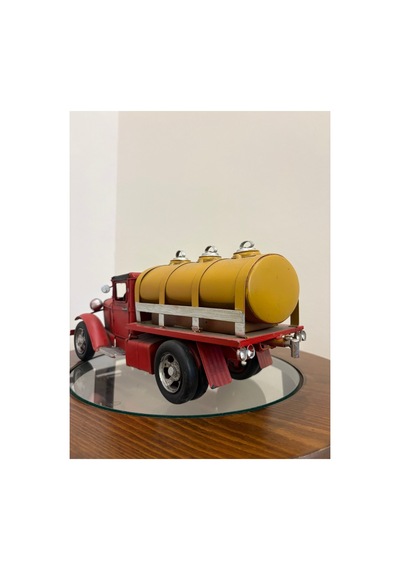 Eskitme Detaylı Metal Model Kamyon Tanker Ev Ve Ofis Dekorasyonu