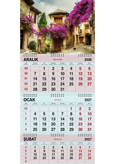 2027 Yılı Gemici Takvimi ---begonvil Sokağı