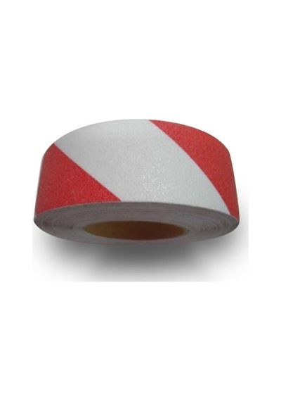 Kırmızı Beyaz Merdiven Ve Zemin Kaydırmaz Kaymaz Bant 50Mm X 25Mt