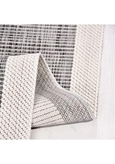 Bespoky Geometrik Modern Salon Halısı Makine Dokuma No As01 Gri - Ekru