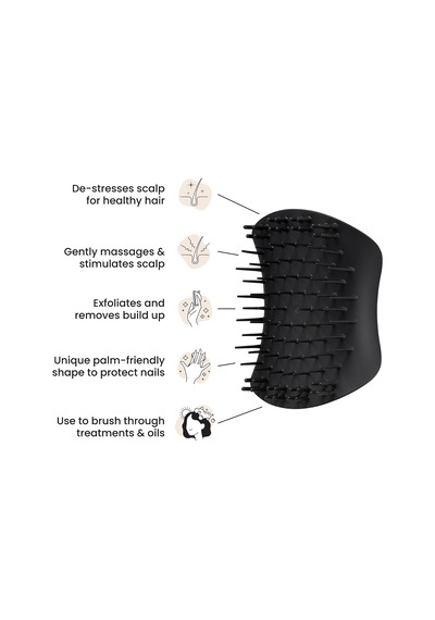Lexroo Scalp Brush Black Masaj & Saç Fırçası-tarak Islak Kullanım