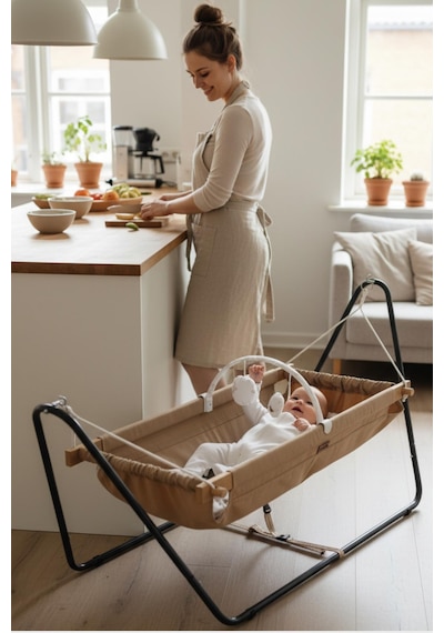 Wellgro Cozy Nest Hamak Beşik Kahve, Anne Yanı Bebek Hamağı