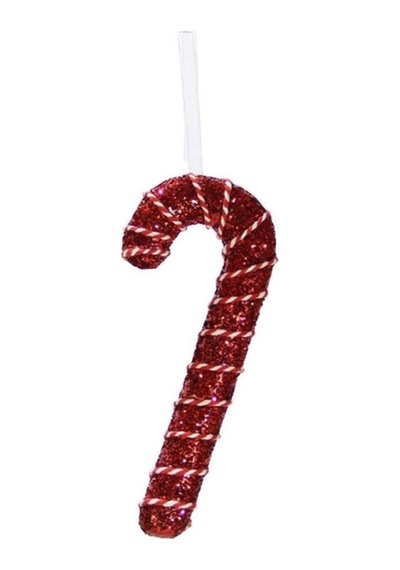 Yılbaşı Süsü İpli Baston Şeker Kırmızı 17 Cm