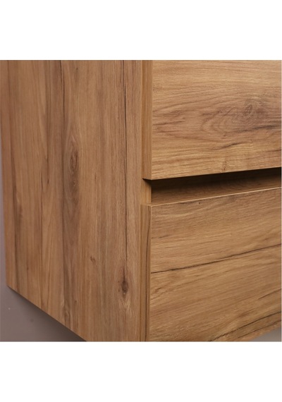 Kobos Simple 60 Cm Çekmeceli Banyo Dolabı Seti Light Walnut Ahşap Kobos Simple 60 Cm Çekmeceli Banyo Dolabı Seti Light Walnut Ahşap