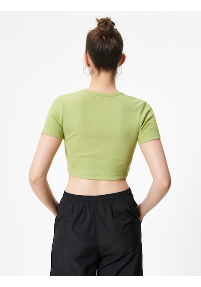Koton Basic Crop Tişört Ribanalı Kısa Kollu Bisiklet Yaka Slim Fit Haki 4sal10054ık 4SAL10054IK853 Haki Koton Basic Crop Tişört Ribanalı Kısa Kollu Bisiklet Yaka Slim Fit Haki 4sal10054ık 4SAL10054IK853 Haki