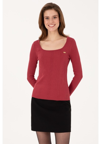 U.S. Polo Assn. U.s. Polo Assn. Kadın Kazak /triko 50314618-vr104 Koyu Frambuaz/dark Raspberry
